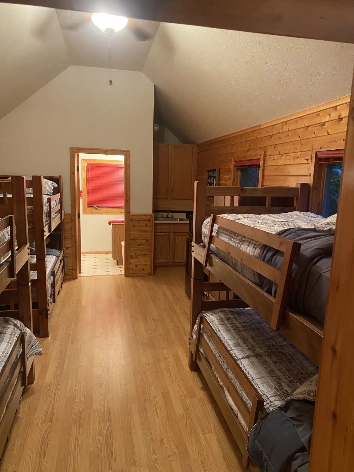 Six beds in the seasonal bunkhouse