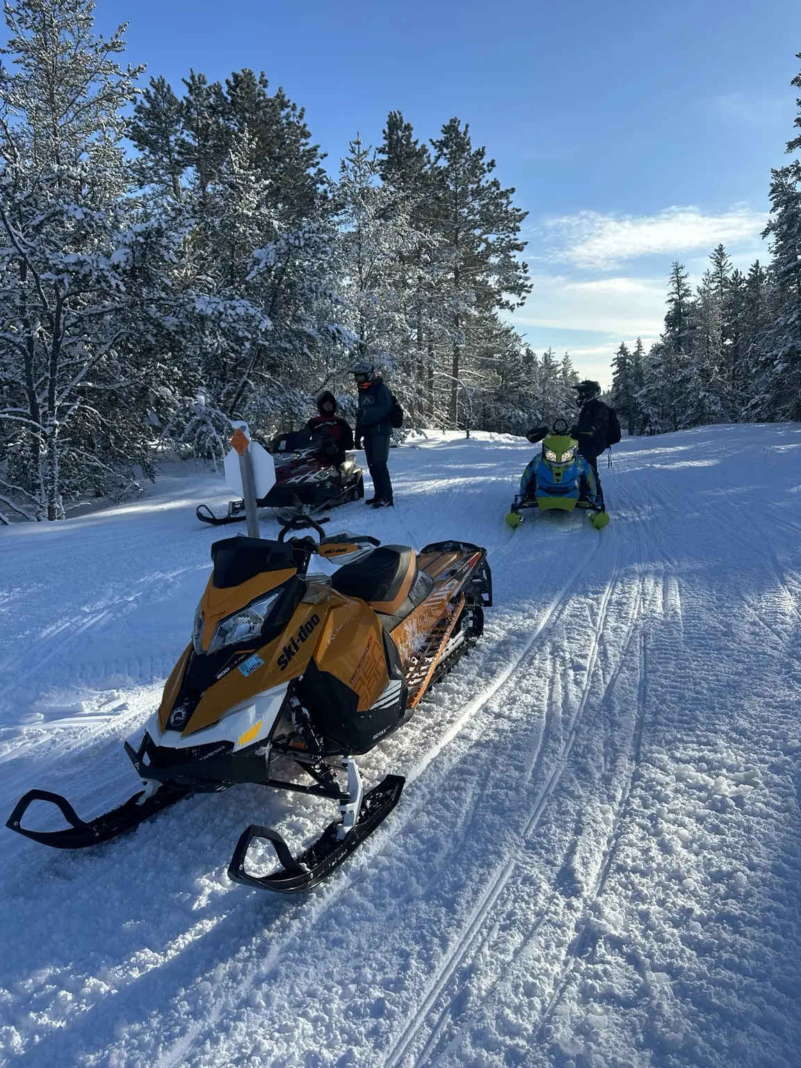 Snowmobile at The Loon Hollow in winter