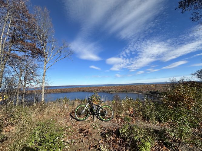 Scenic e-bike overlook in fall colors