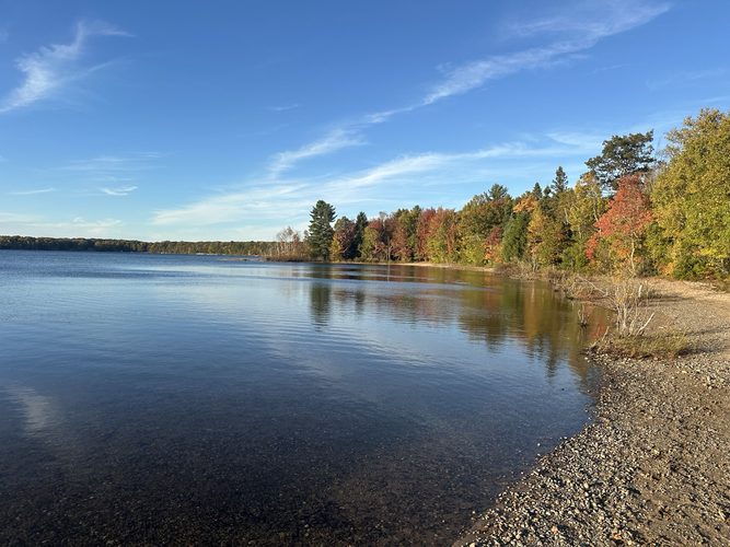 Fall colors along the shoreline